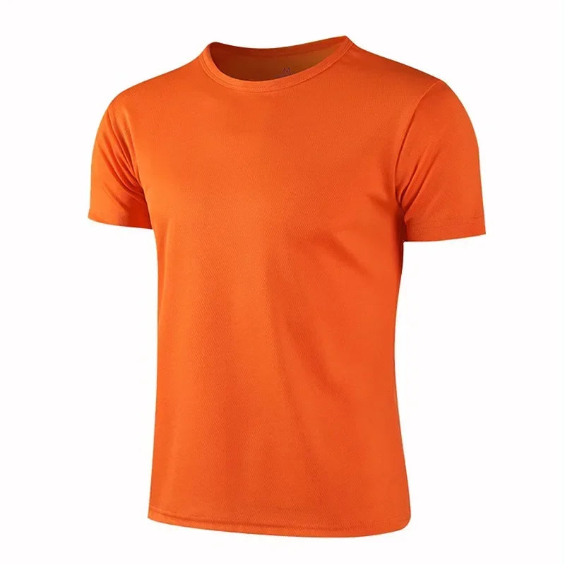 Schnellt rocknende Rundhals-Sport-T-Shirt Fitness-Fitness-Shirt Trainer Laufen T-Shirt Männer atmungsaktive Sport bekleidung костюм женский летний