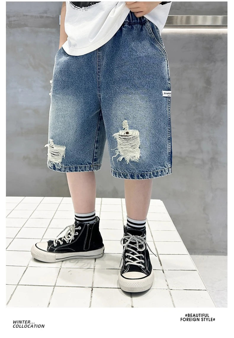 Sommer Teenager Jeans shorts neue Mode koreanische Version Kinder kurze Hosen 4 5 6 7 8 9 10 11 12 Jahre Kinder kleidung