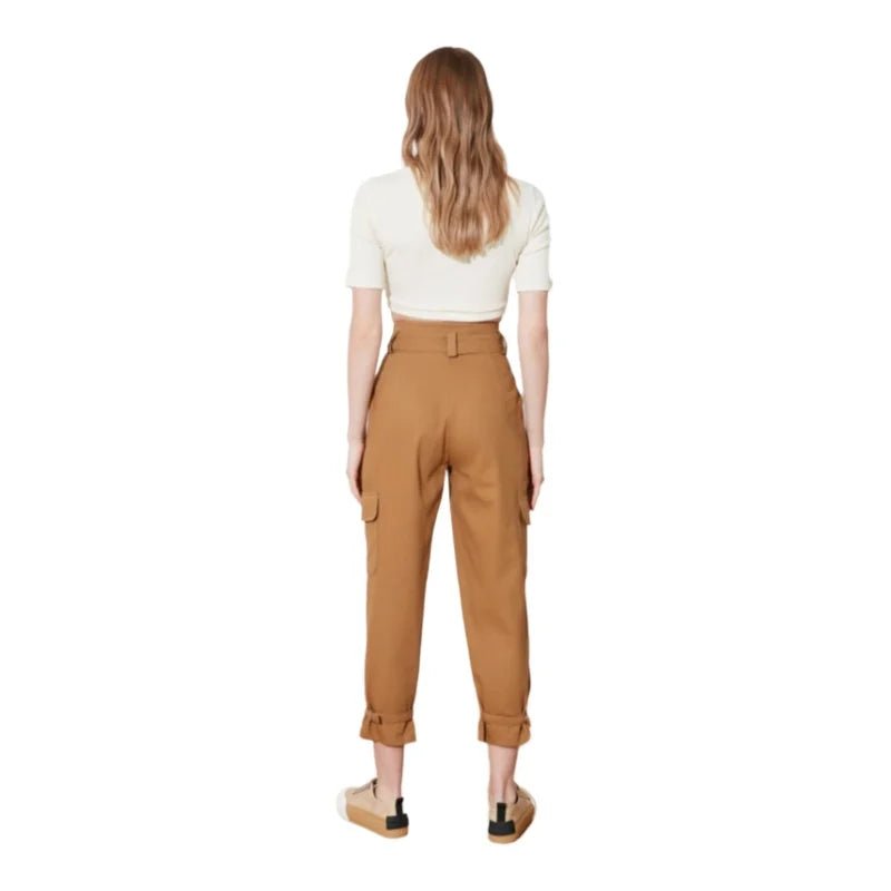 Trendyol TYZA Damen-Hosen und Caprihosen, gewebter Jogger, einfarbig, stilvolle Skinny-Fit-Hosen und Caprihosen, Röhrenjeans für Schwangere