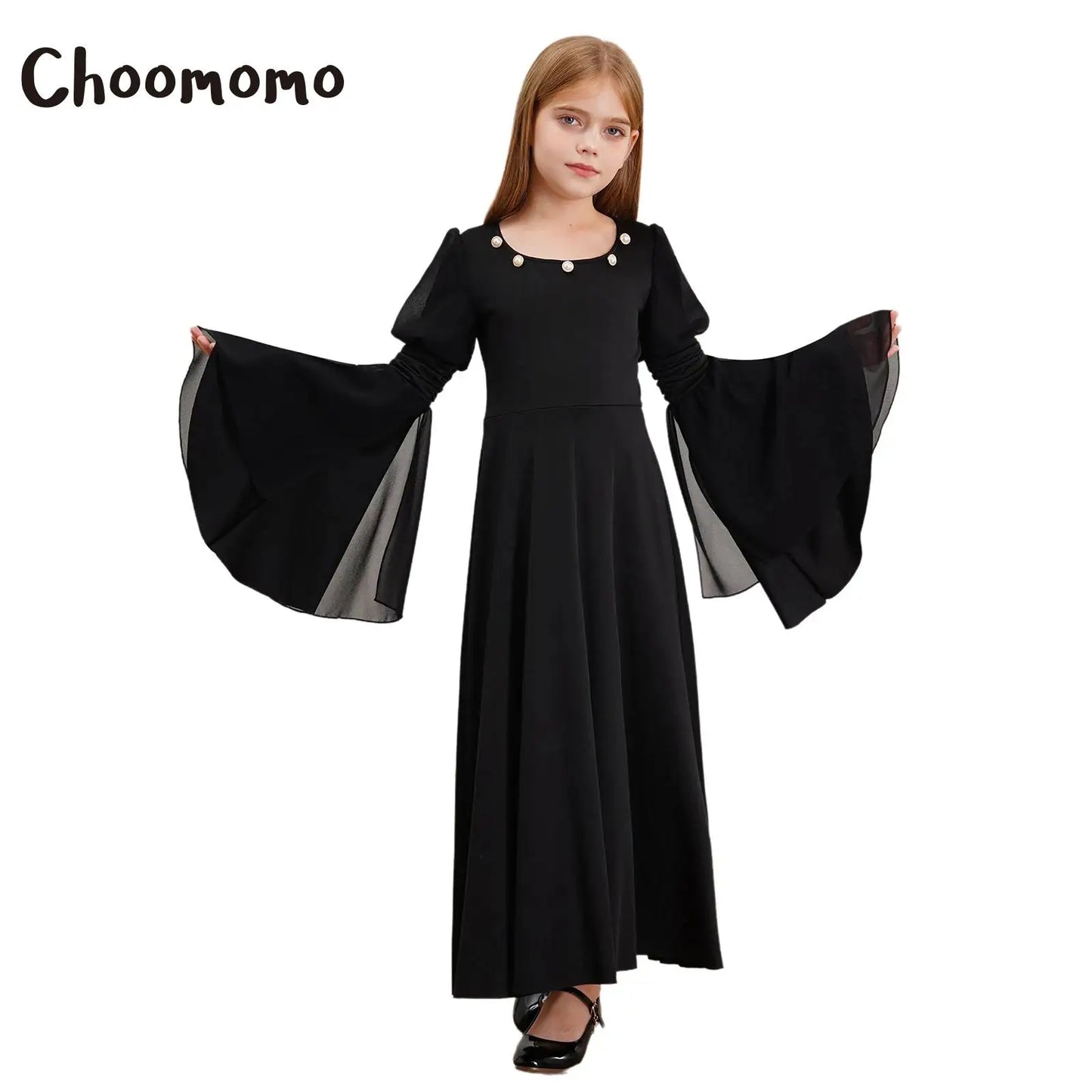 Kinder Mädchen mittelalter liche Renaissance Fee Kostüm Glocken ärmel Perlen viktoria nischen Kleid Retro-Kleid für Halloween Cosplay-Party