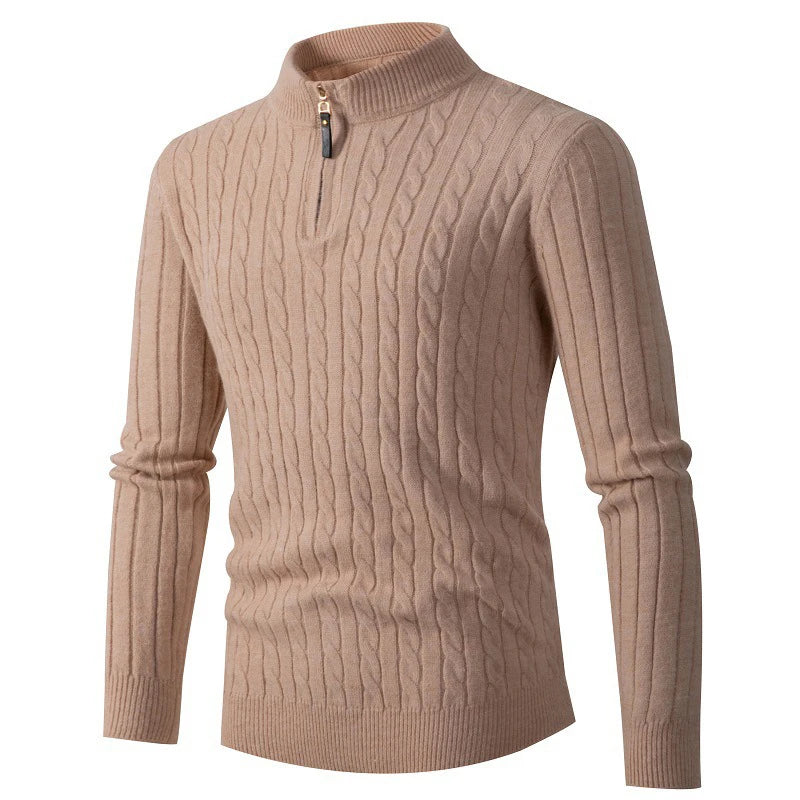 DIMUSI Autumn Winter Mens Sweaters Casual Cashmere Warm Turtleneck Pullover Men Zipper Classic Sweaters Knitwear Coats Clothing
