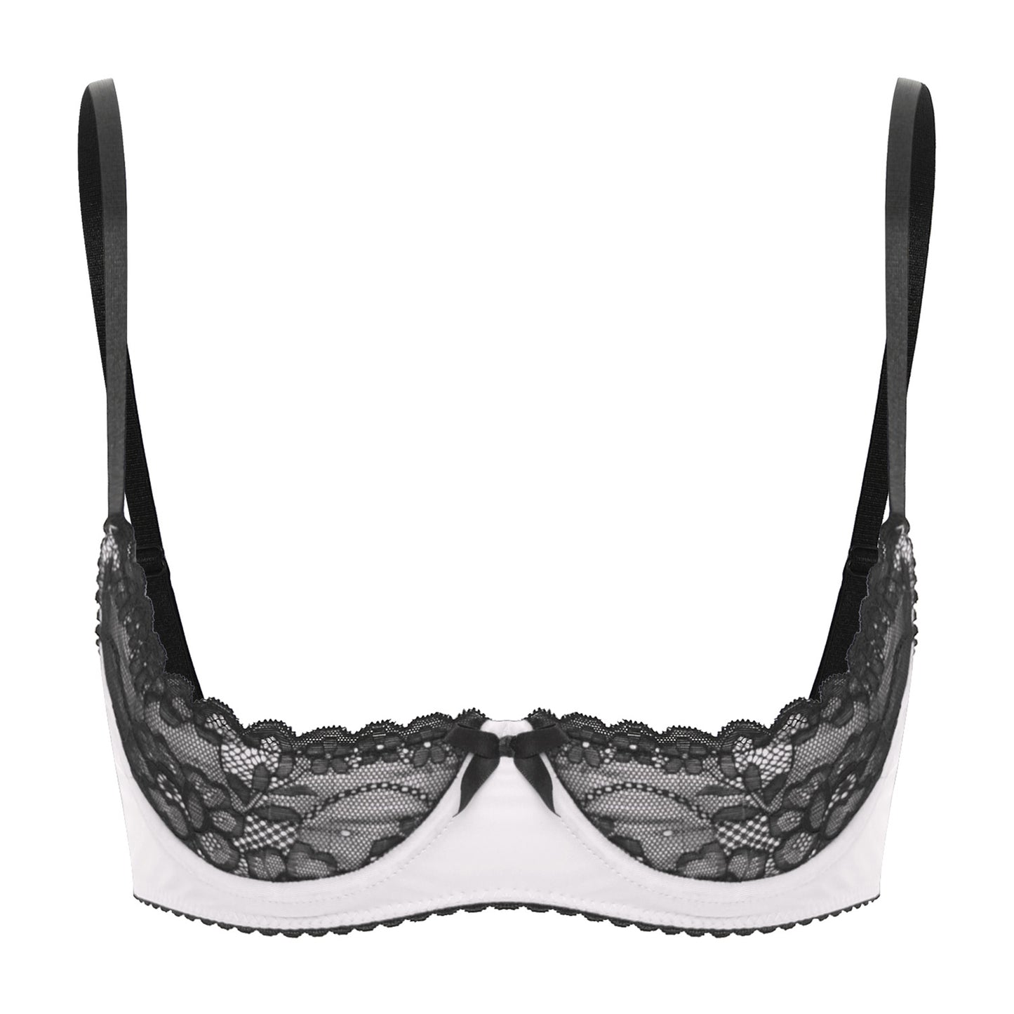 Damen sexy bestickte Spitze Demi Cup BHs Balcon ette ungefüttert unter verdrahtet Regal BH Bra lette Push-up Bandeau Unterwäsche