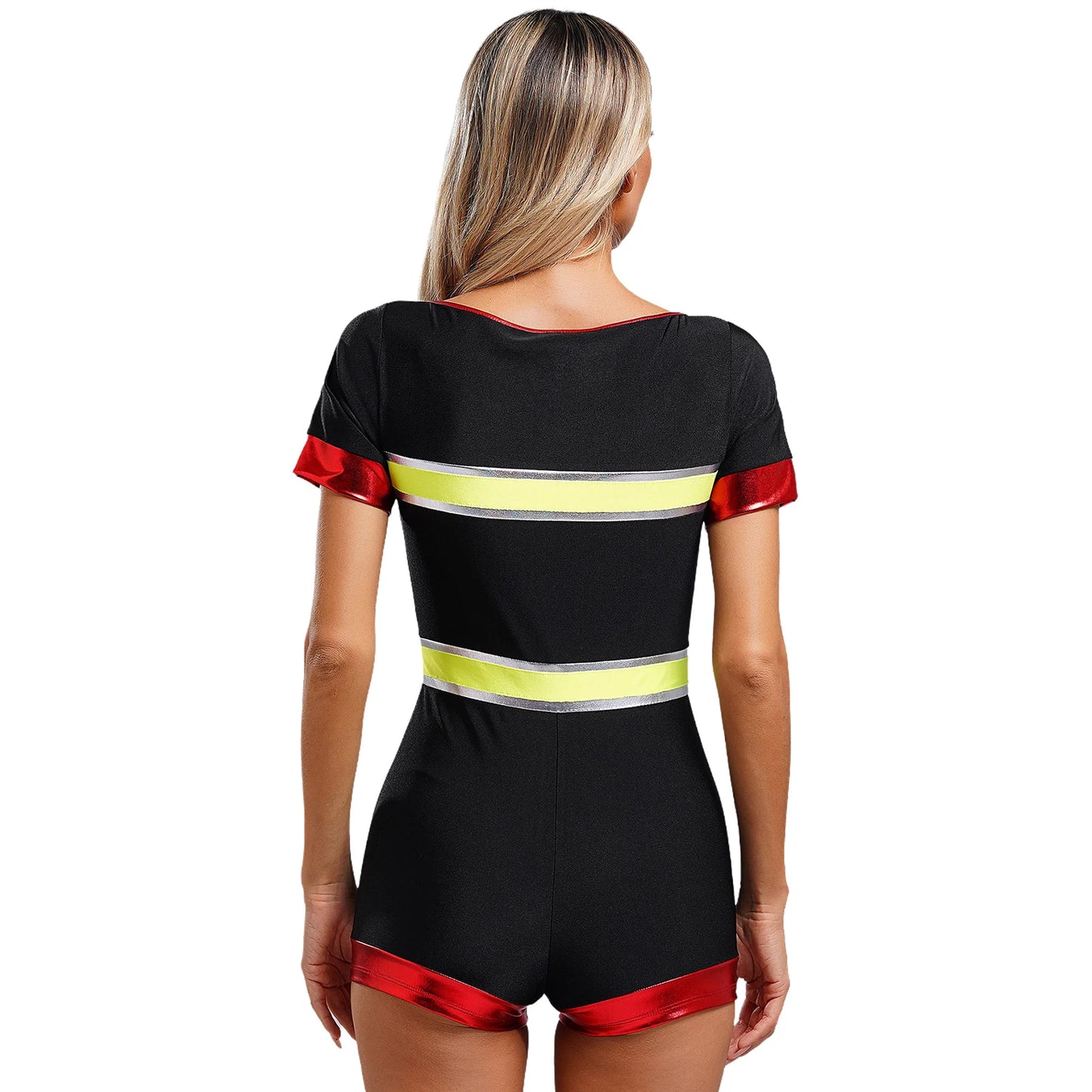 Damen Feuerwehr mann Kostüm Feuer Kapitän einteiligen Overall Bodysuit Stram pler für Halloween Cosplay Party Rollenspiel Kostüm verkleiden