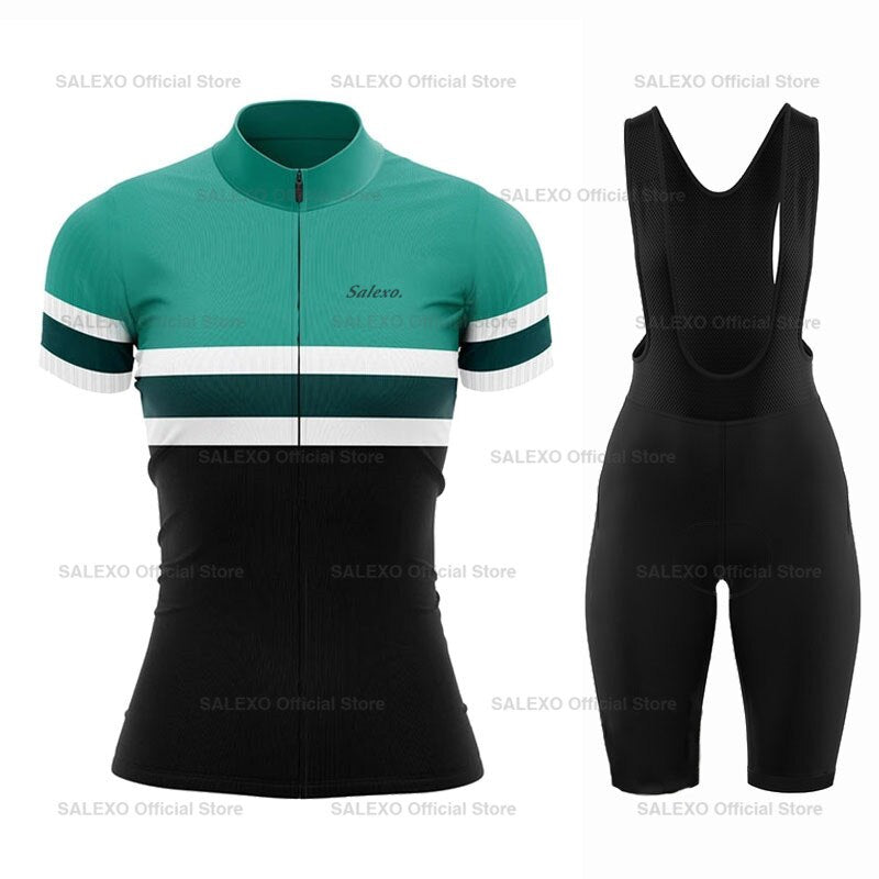 Fancy Pattern Women Summer Cycling Jersey Set Bib Shorts MTB Ropa Ciclismo Breathable Sportswear Cycling Clothing Sets