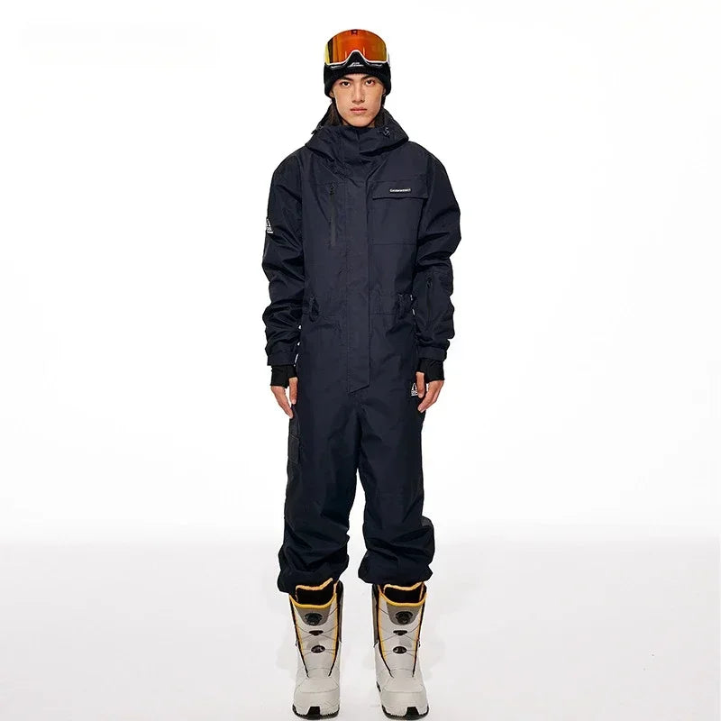 Ski suiten Frauen Männer mit Kapuze einteilige Schnee overalls wasserdicht 2025 Winter Snowboard Suiten wind dichte Ski overalls im Freien