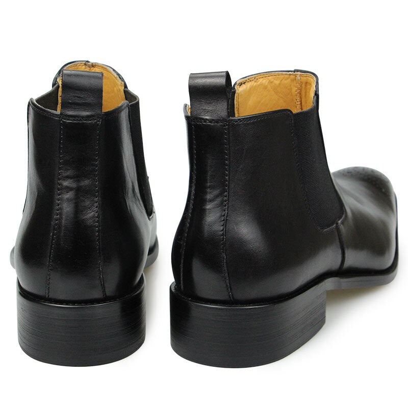 Men Genuine Leather Chelsea Ankle Boots