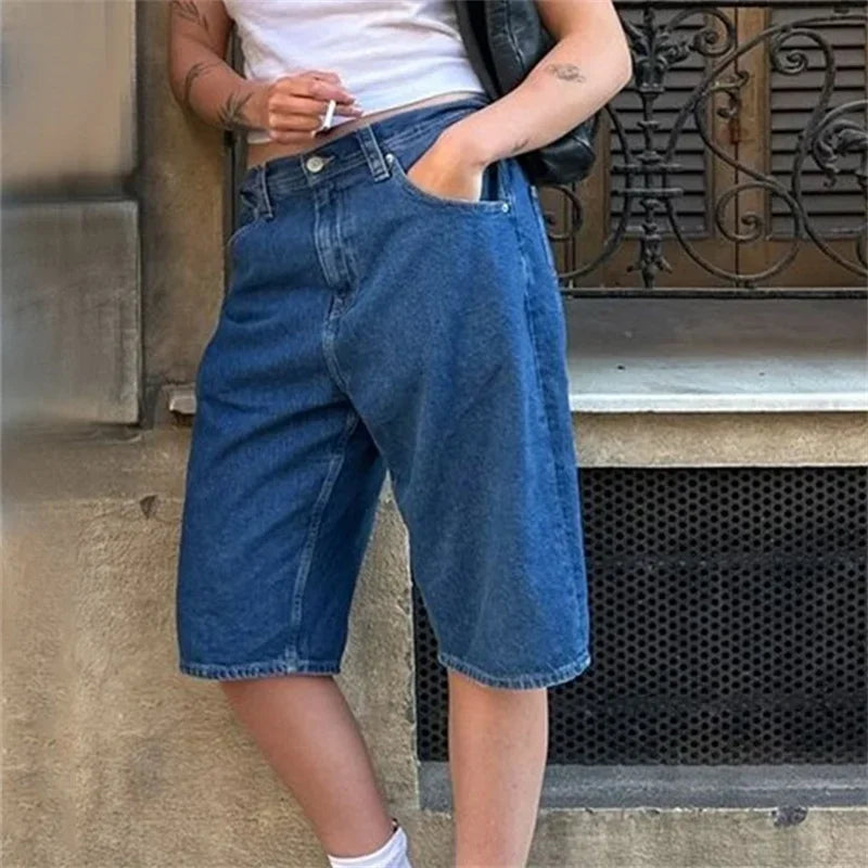 Gerade Sieben viertel Jeans Hosen