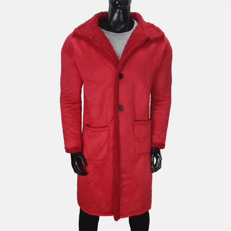 Winter X-lange Mantel männer Verlängert Windjacke Fleece Mäntel Warme Winddicht Kältebeständig Jacke Revers Übergroßen Herren Kleidung S-5XL