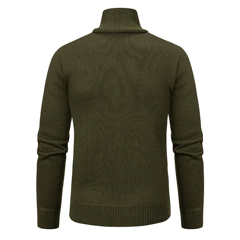 Herbst Winter Herren Strick pullover halber Reiß verschluss Pullover Herren Mode Slim Fit Stehkragen warme lässige Strick pullover