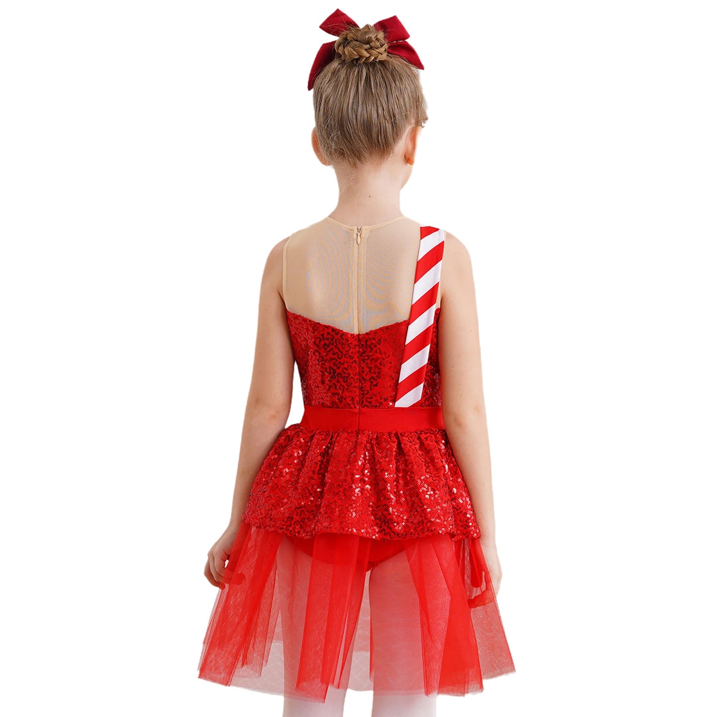 Mädchen Weihnachten Zuckers tange Kostüm Pailletten Tutu Kleid für Weihnachten Tanz Urlaub Party Festival Santa Claus Bühnen performance