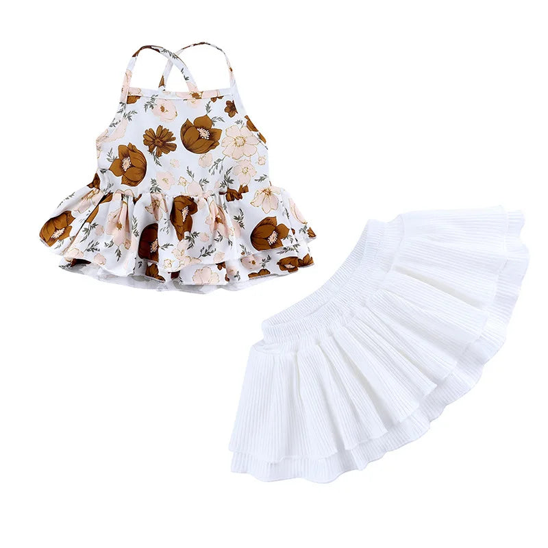 3 6 9 12 18 24 monate Baby Mädchen Kleidung Sets Sommer Baumwolle Top Und Rock Kleine Prinzessin Baby Anzug geburtstag Party Kinder Kleidung