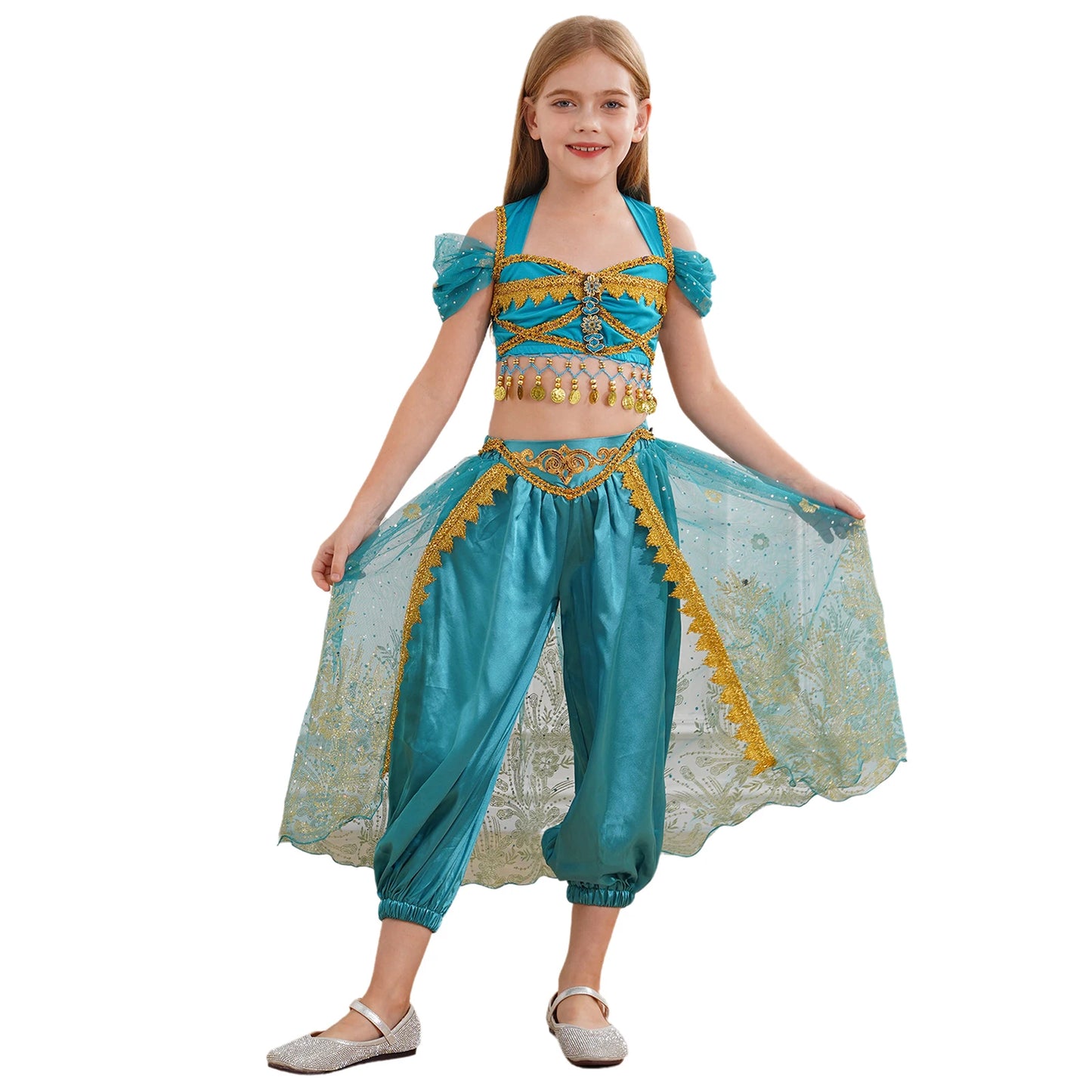 Kinder Mädchen arabische Prinzessin Kostüm Märchen Magie Charakter Kostüm für Halloween Geburtstag Cosplay Party Karneval