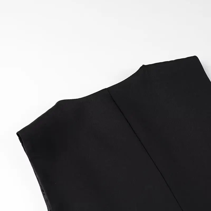 Trafza Sommer Frauen hose 2-Farben-Taschen Reiß verschluss Knopf gerade Bein Hose schick elegant formalen Stil Frauen weites Bein lange Hose