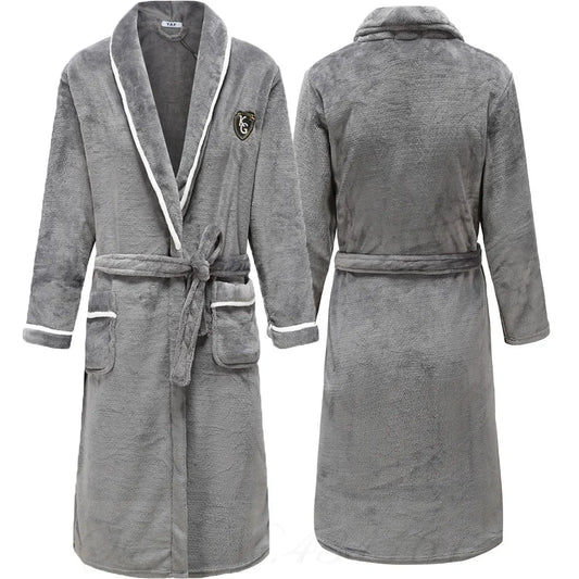 Flanell Frauen Kimono Bademantel Kleid mit Tasche PLUS GRÖßE 3XL Winter Verdicken Korallen Fleece Robe Nachtwäsche Hause Kleidung Lounge Tragen