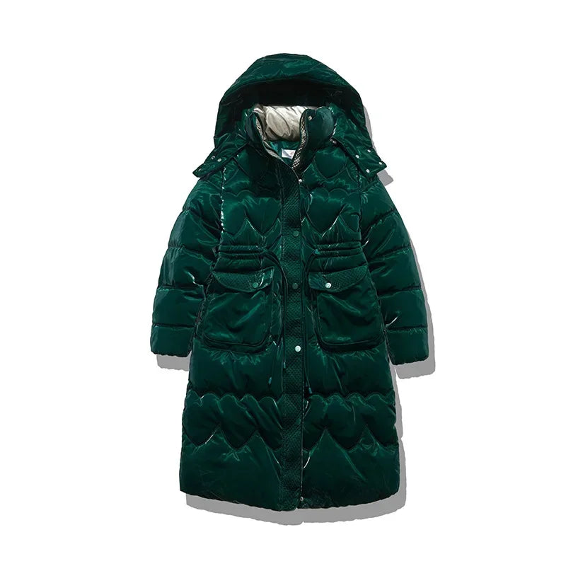 2024 neue Winter Frauen lange Parkas Taschen dicke warme Kapuze Daunen Baumwoll mantel weibliche lose Puffer Jacken wind dichten Schnee mantel