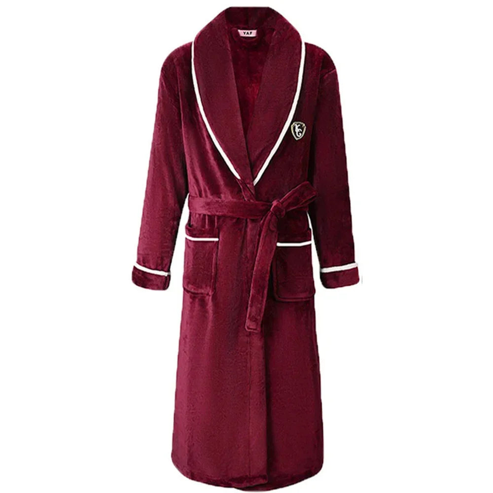 Flanell Frauen Kimono Bademantel Kleid mit Tasche PLUS GRÖßE 3XL Winter Verdicken Korallen Fleece Robe Nachtwäsche Hause Kleidung Lounge Tragen