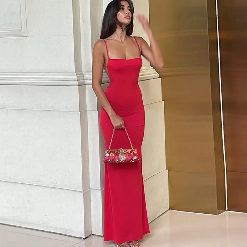 Cryptographic Draped Sexy Backless Sleeveless Slip Maxi Dress for Women Elegant Summer Sundresses Holiday Beach Vestido Clothes