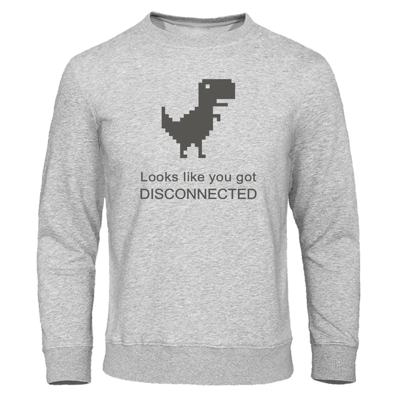 Looks like you got disconnected Print Hoodie Sweatshirt Mens Cartoon Internet Dinosaur Men Hoodies Autumn Pullover Streetwear