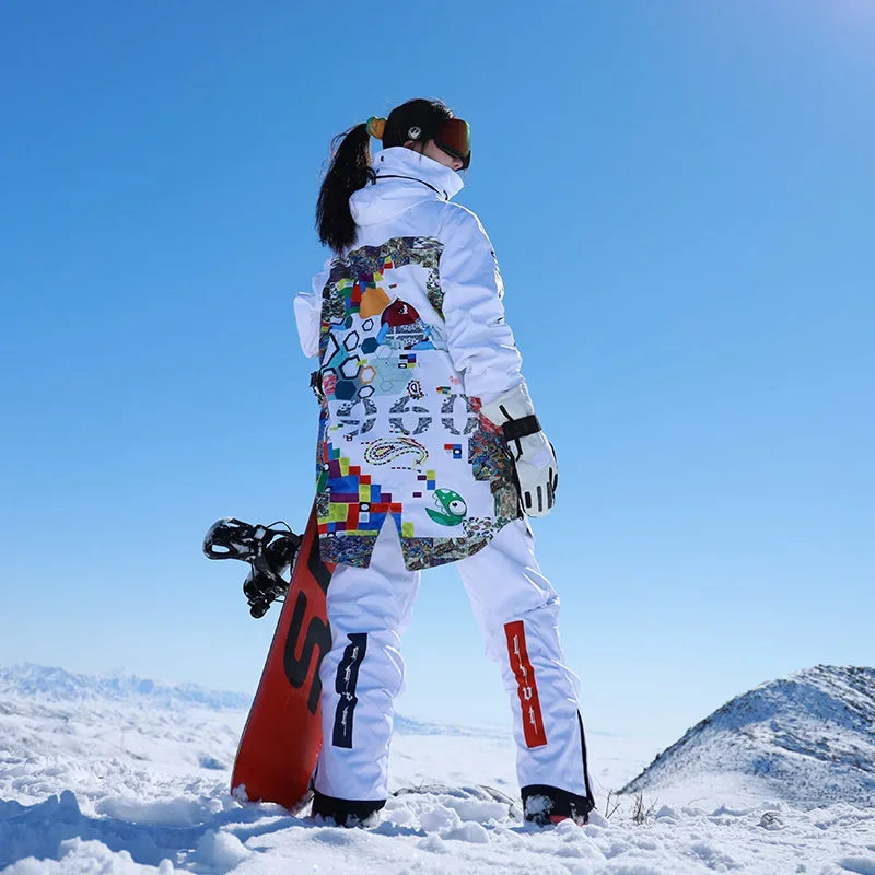 2024 Snowboard jacken Winter Overs ize Ski jacke Frauen warme wind dichte wasserdichte Schnee bekleidung abnehmbares Skifahren Snowboarden