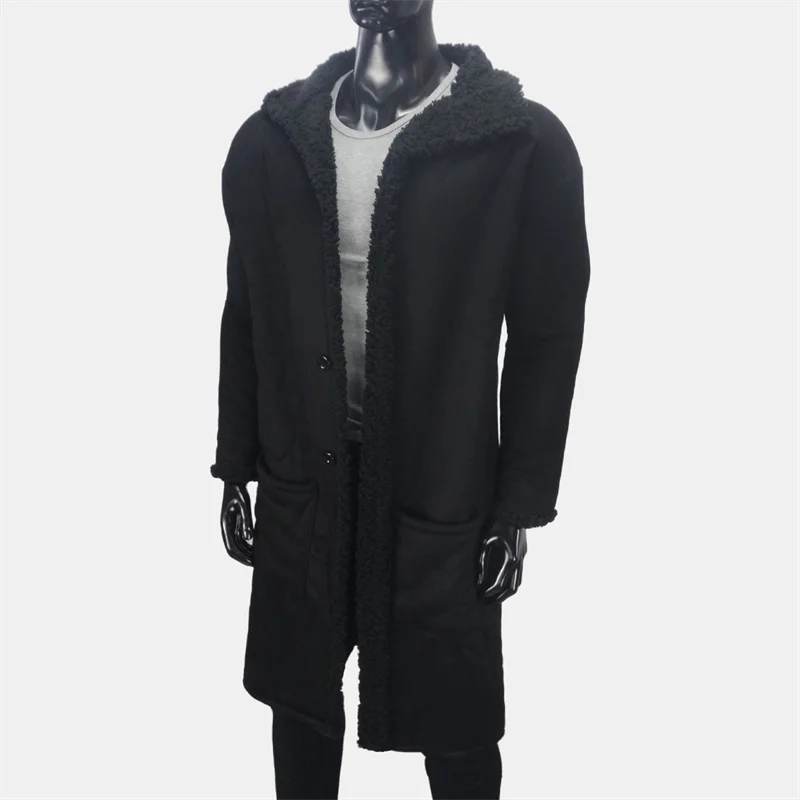 Winter X-lange Mantel männer Verlängert Windjacke Fleece Mäntel Warme Winddicht Kältebeständig Jacke Revers Übergroßen Herren Kleidung S-5XL