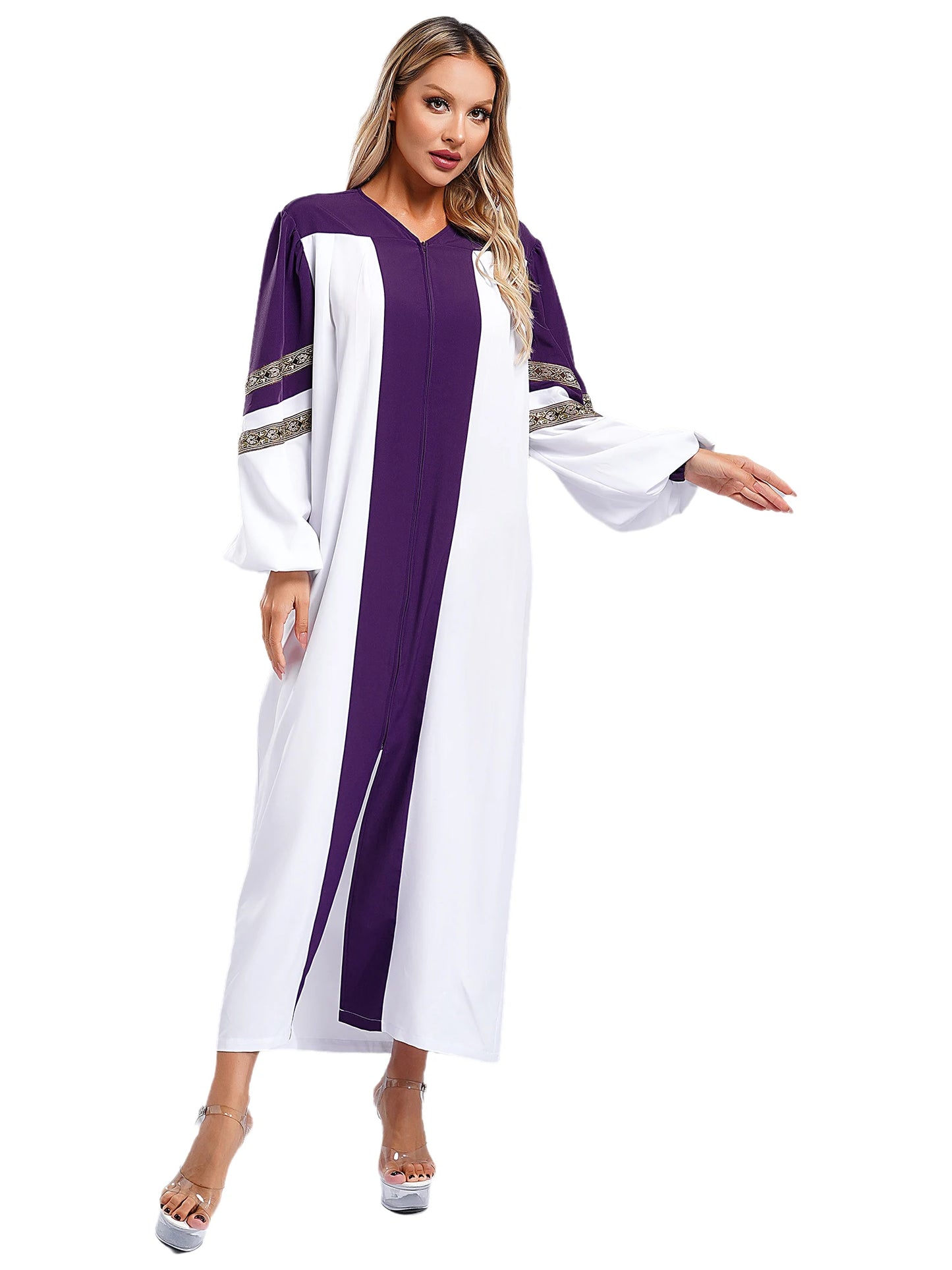 Damen Klerus Roben Minister Chor Robe Mittelalter Soutane Prediger Pastor Lange Kleider Abschlusskleid Halloween Cosplay Dress Up