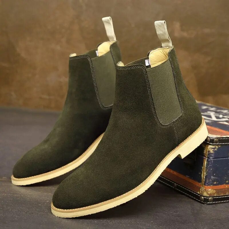 Men's Retro Suede Genuine Leather Chelsea Boots
