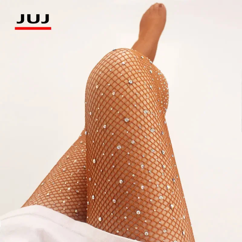 Sexy Frauen Damen Latin Dance Wettbewerbe Strass Strumpfhosen Hartes Garn Elastische Glänzende Netzstrümpfe Professionelle Strumpfhosen