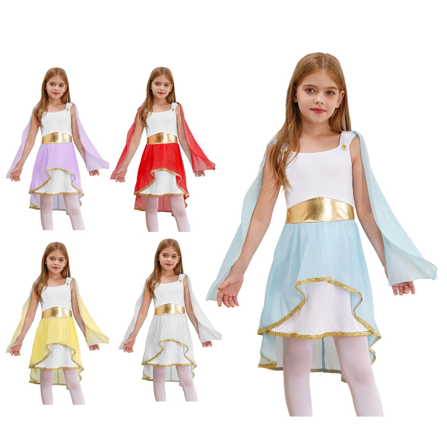 Kinder Mädchen griechischen Toga Kostüm alten Griechenland Mythos Philosoph Rom Adel Cosplay Kleider Halloween Gott Rollenspiel verkleiden