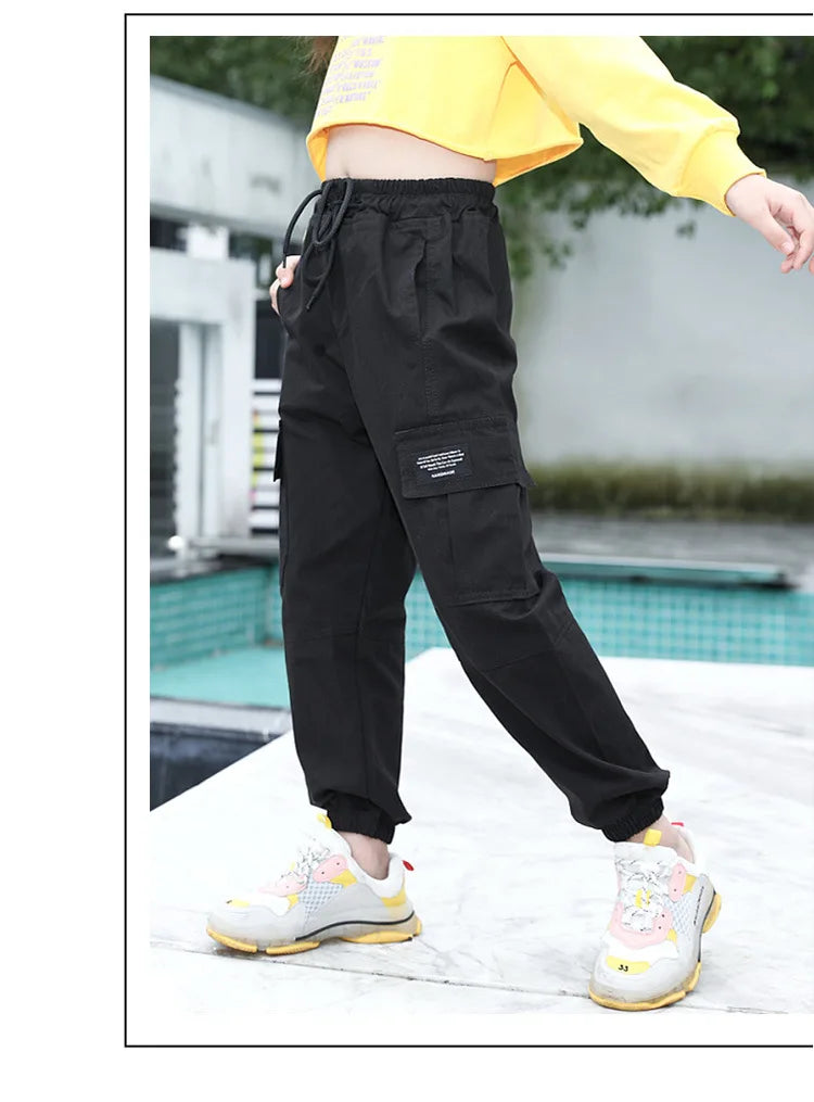 Frühling Herbst Teenager-Mädchen Hosen neue Mode Jungen Cargo hose lässige Kinder Sport hose 4 6 8 10 12 Jahre Kinder kleidung