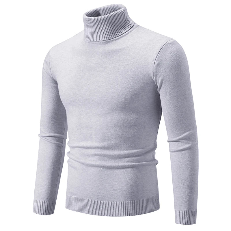 Herren gestrickte Roll kragen pullover Herbst Winter Slim Fit Strick pullover Männer lässig einfarbig Roll kragen pullover Strick pullover Mann