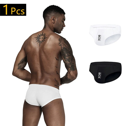 ORLVS Marke Männer Unterwäsche Slips Baumwolle Atmungsaktiv Bequeme Unterhose U Pouch Slip Homme Cueca Tanga Männer Slip Bikini