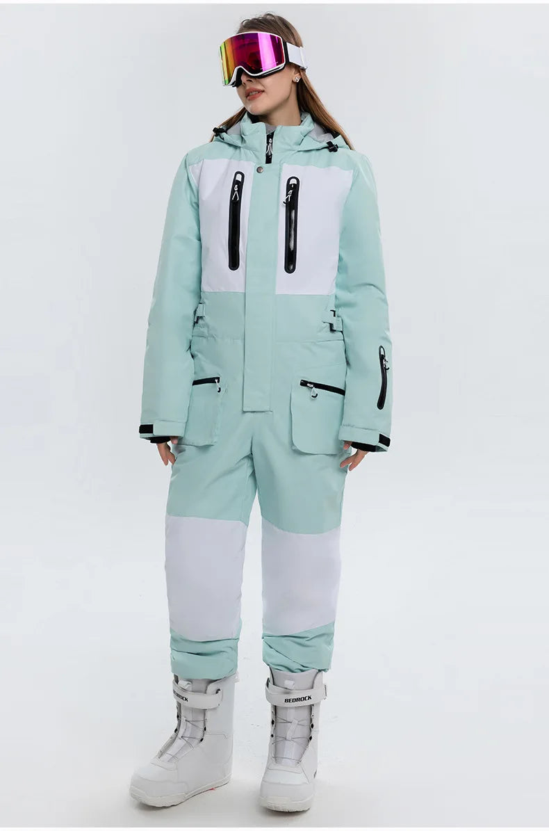 Frauen Winter Onesies Ski Anzug Im Freien Snowboard Jacke Hosen Herren Windproot Schnee Mantel Warme Isolierte Ski Overall Schneeanzug