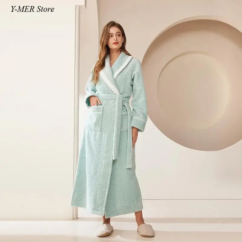 Verdicken Flanell Nachtwäsche Loungewear Paar Dusche Roben 2024 Herbst Winter Neue Bademantel Kimono Männer Lose Nachthemd Homewear