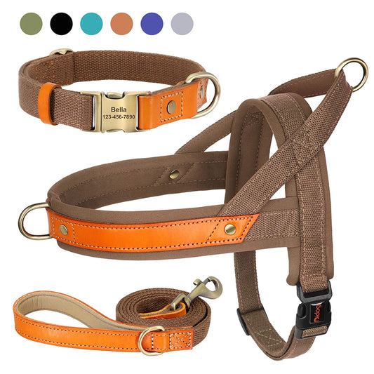 Nylon Hund Kragen Harness Leine Set Keine Pull Leder Welpen Hund Harness Pet Weste Gurt Für Small Medium Large Hunde französisch Bulldog