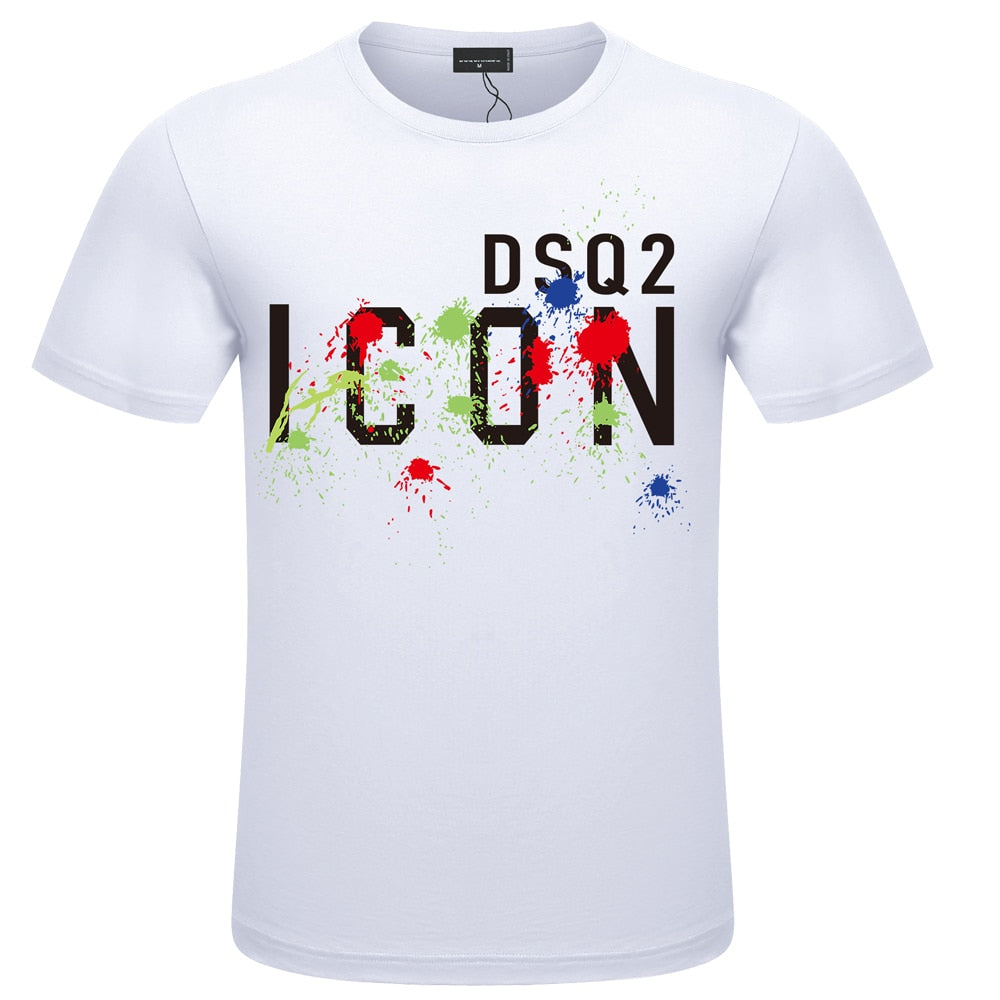 dsq2 brand cotton ICON DSQ2 letter style Men's and Women's T-shirt casual O-Neck T-shirt short sleeve tees T-shirt for men