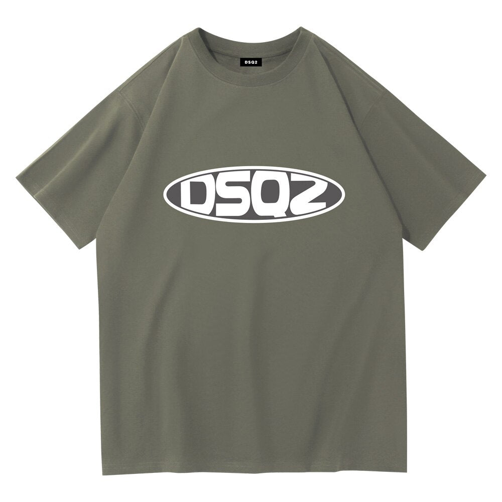 DSQ2 Mens Summer O-Tshirt Mens Women Casual DSQ Print Short Sleeve Couple T-shirt Cotton Sports T-shirt Hip Hop Tees Streetwear