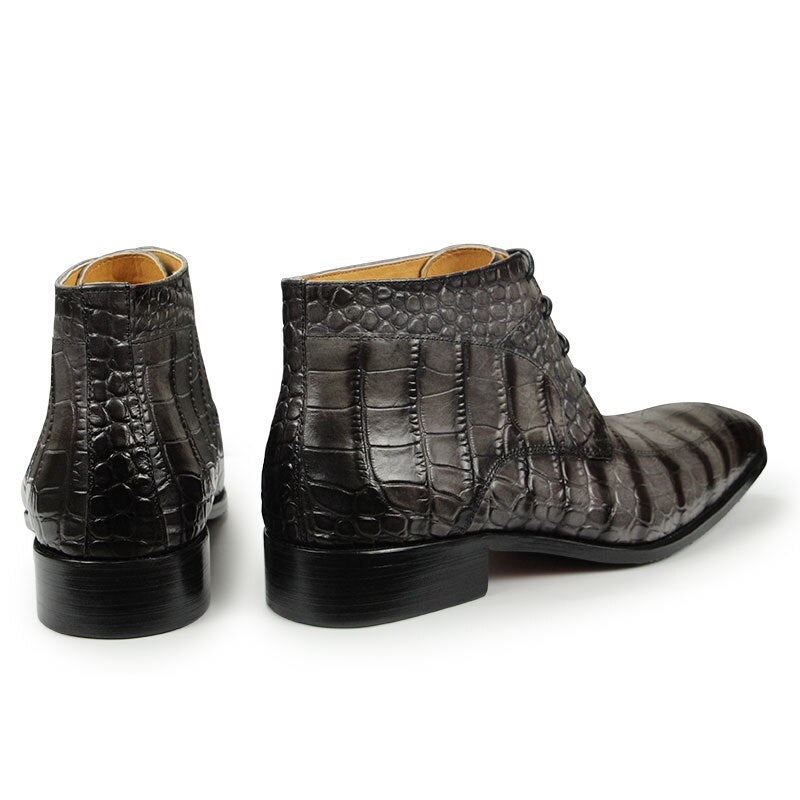 Luxury Genuine Leather Men Ankle Dress Boots
