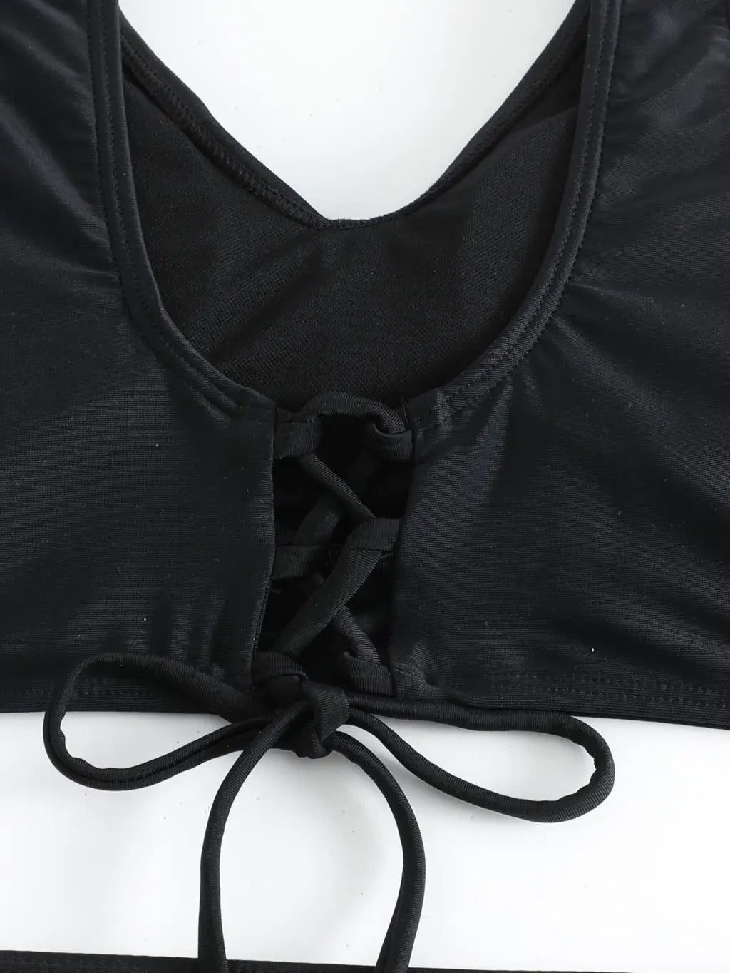 2024 Black Bikini Drawstring Swimsuit Women Sexy High Waist Swimwear Female Bathers Bathing Swimming Swim Suit Beachwear