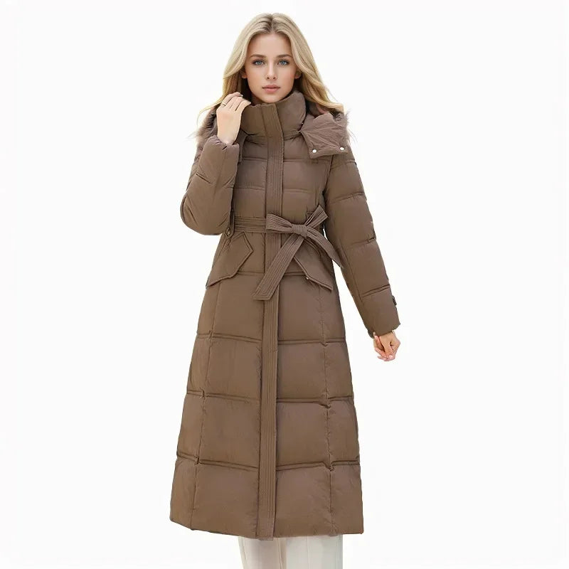 2024 neue Winter Frauen lange Parkas Taschen dicke warme Kapuze Daunen Baumwoll mantel weibliche lose Puffer Jacken wind dichten Schnee mantel