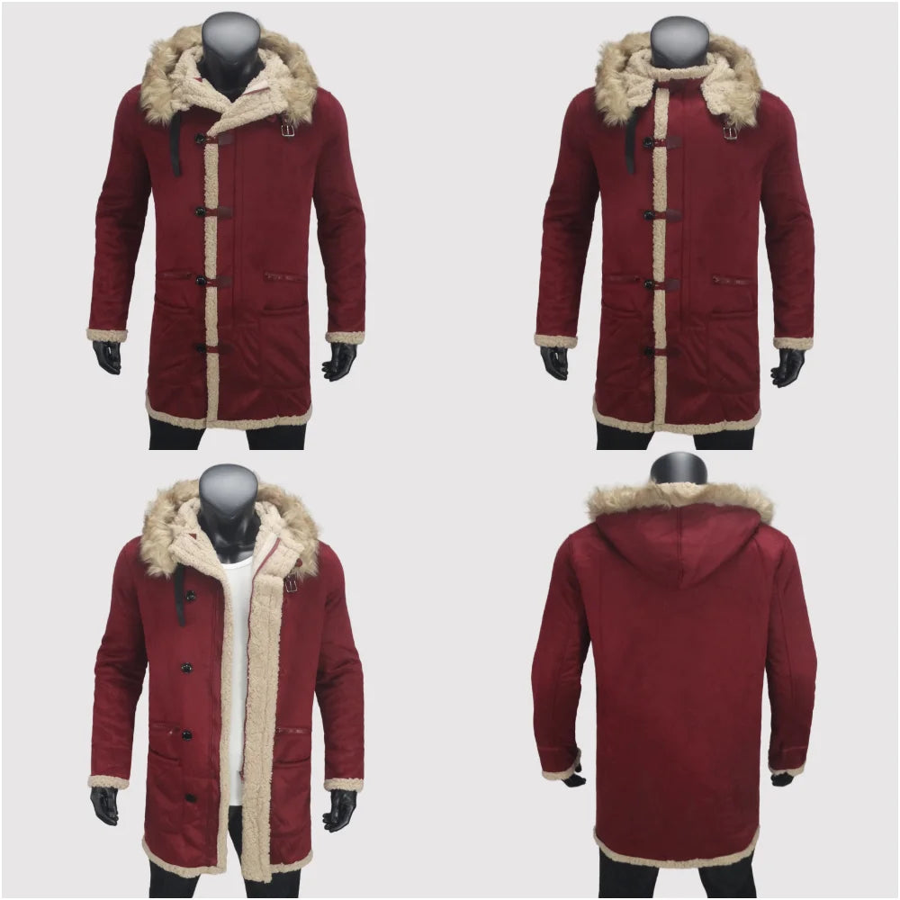 Winter Kalte Herren Jacken Fleece Mantel Mit Kapuze Mann Warme Klassische Mäntel Verdickte Wildleder Männliche Kleidung Outer Euro Größe S-5XL