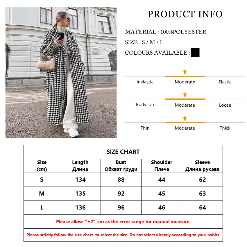 Clacive Winter lose Hahnen tritt Frauen Mantel elegante Revers Langarm Büro jacke Trench Mode klassische warme Mantel weiblich