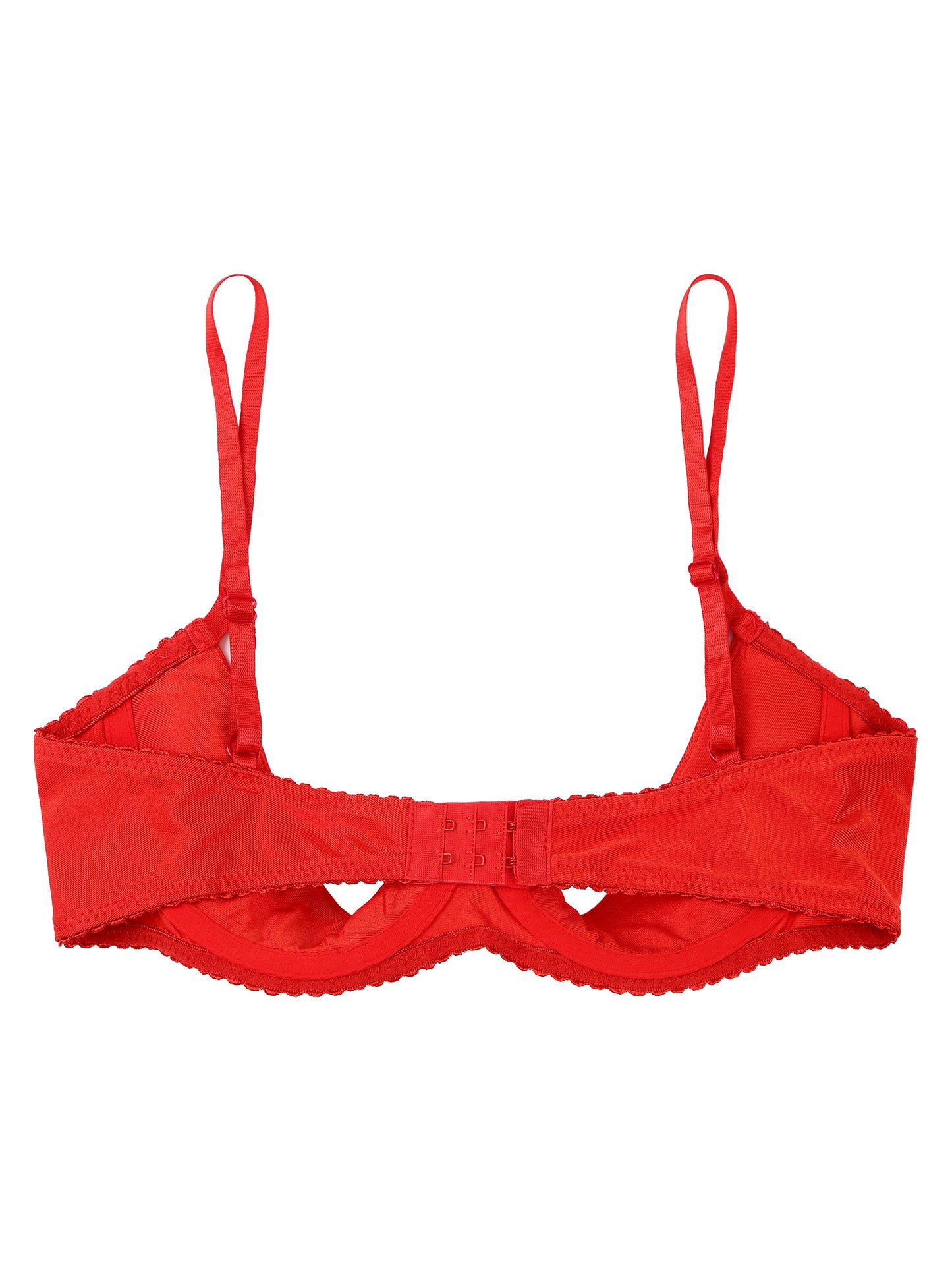 Damen Balcon ette funkelnden Strass Demi Cup Bügel ungefüttert Push-up Regal BH nicht gepolsterte Bra lette Dessous Unterwäsche