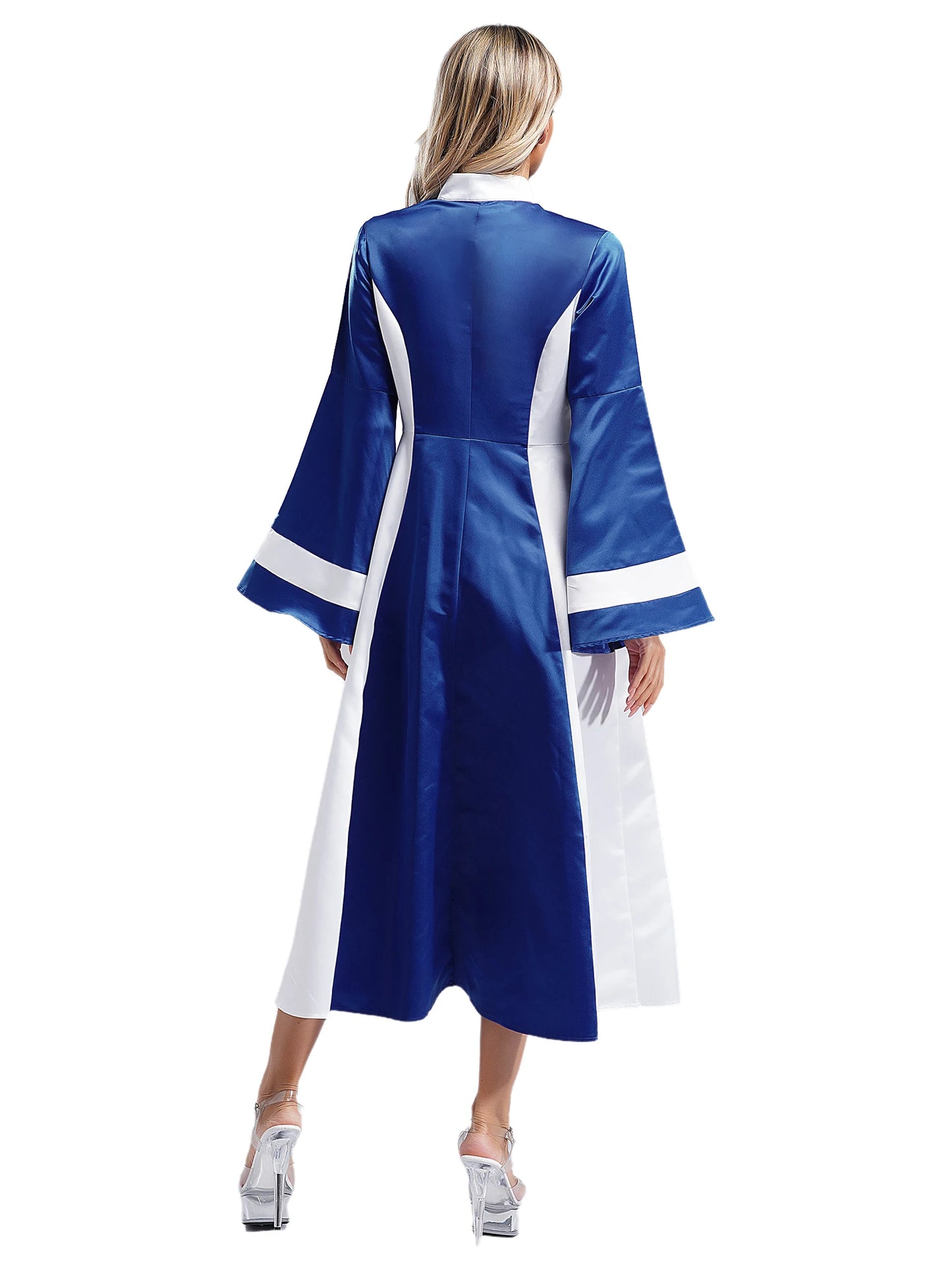 Mittelalterliches Klerus-Kleid für Damen, lange ausgestellte Ärmel, elegante Kirchenrobe, Pastor, Chor, christliches Kleid, Halloween-Cosplay-Kostüme