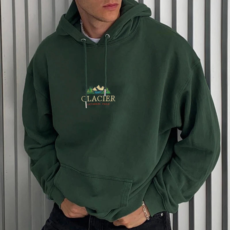 Straße lässig Hoodies Männer Retro Grafik Brief druck Kapuze Sweatshirt Herren Kleidung Herbst Winter Langarm Top Pullover für Männer