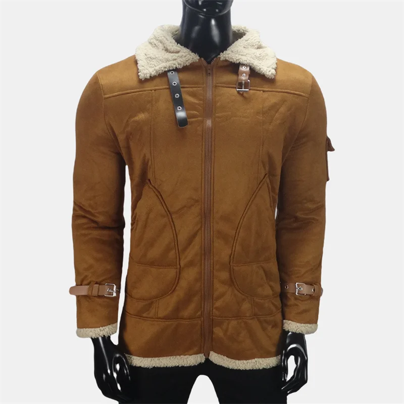 Winter Herren Mäntel Wildleder Fleece Jacke Künstliche Wolle Warm Kalt Mantel Baumwolle Europäischen Große Größe Oberbekleidung männer Kleidung S-5XL