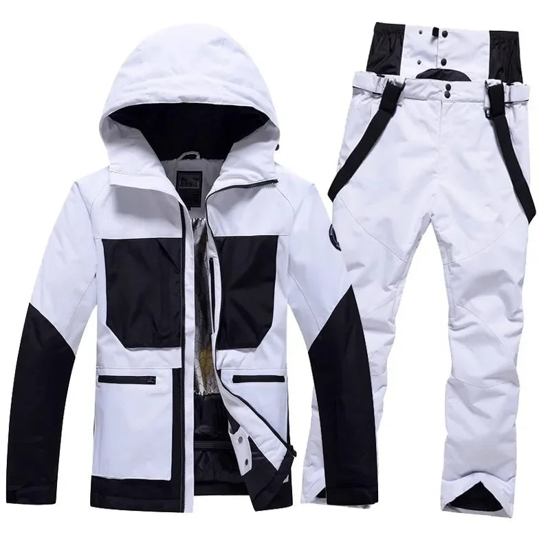 Winter Skiing Suits Women Men Waterproof Snow Hoodie Set Outdoor Mountain Couple Snowboard Clothes Warm Sports Snow Jacket Pants