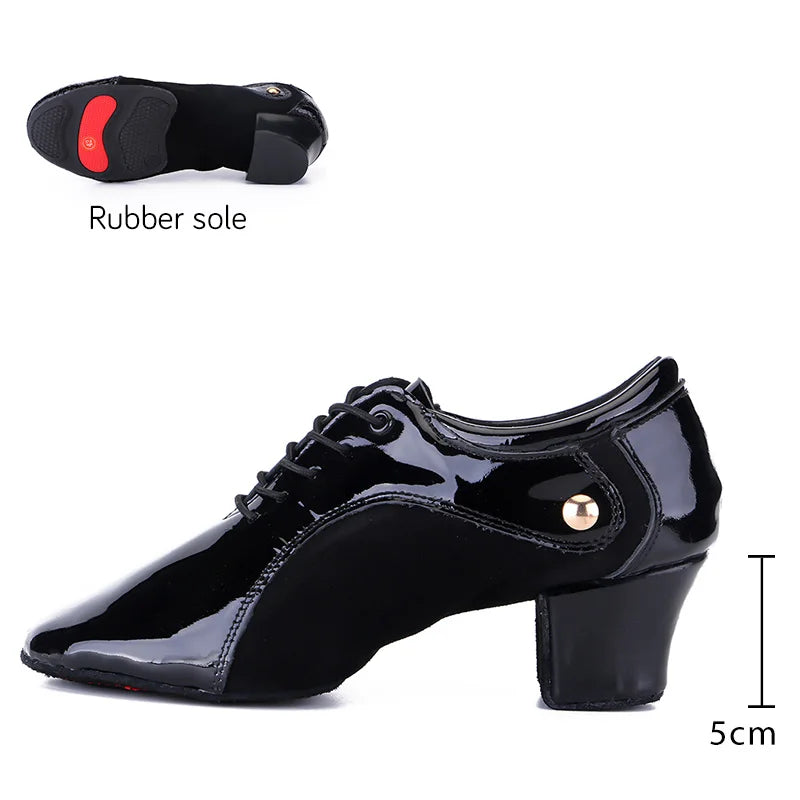 HROYL Standard Latin Dance Shoes for Women Dance Shoes Men  Boys  Closed Soft Ballroom Modern Tango Salsa Practice Professional