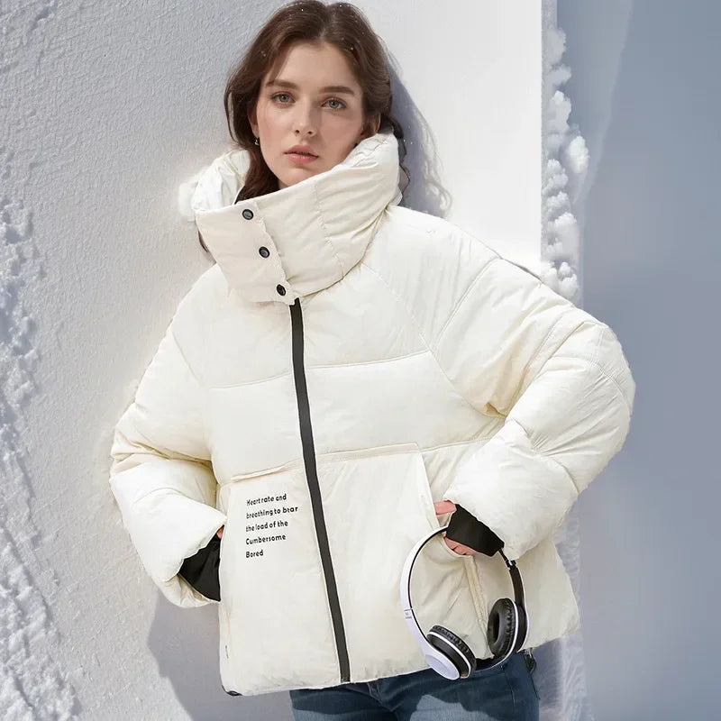 2024 neue Winter Modische Abgeschnitten Unten Baumwolle gefütterte Jacke Für Frauen Stil Puffer Mantel Verdickt Warme Lose-fit mit Kapuze Parkas