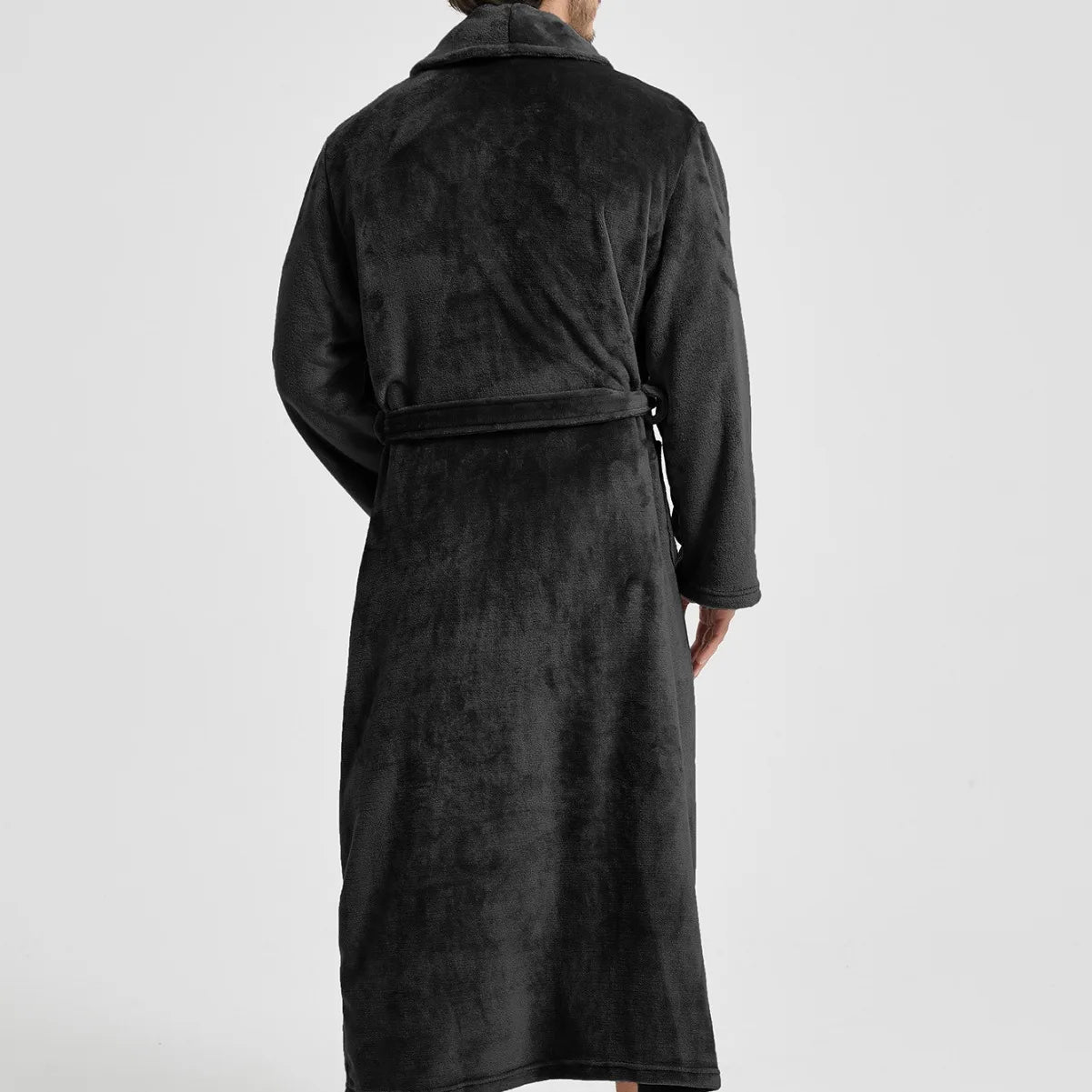 Männer Winter Nachtwäsche warme Flanell Kimono Bademantel Kleid mittellange Nachtwäsche männlich Herbst zu Hause Kleidung Lounge wear verdicken Nachthemd