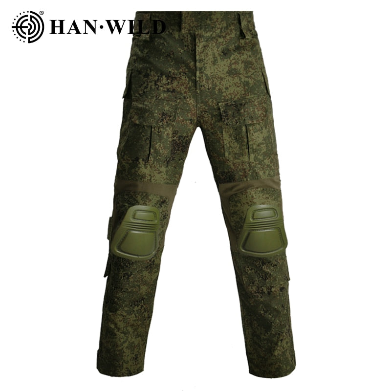 HAN WILD G3 Combat Pants with Knee Pads Airsoft Tactical Trousers MultiCam Hunting Trekking Hiking Camouflage Military Elastic
